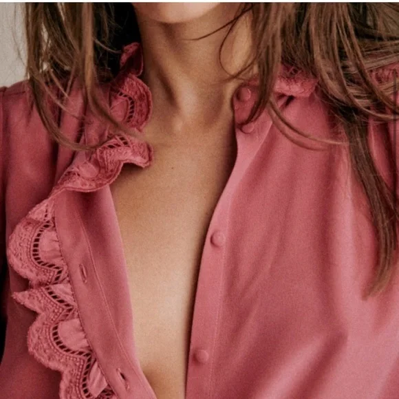 Sézane Chloe Blouse – Rosewood, Size 34 (US 2/XS) - Picture 5 of 13